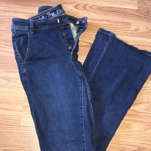 Free People Flare Dark Denim Jeans